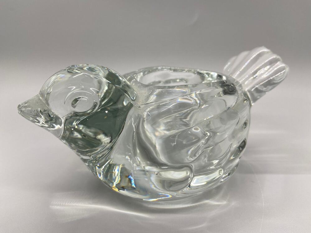 Indiana Glass Clear Glass Votive Candle Bird